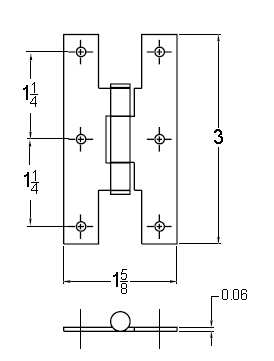 3 Inch Metal Hinges: Pair of Semi-Gloss Black Metal Hinges - H Type COPPER MOUNTAIN HARDWARE
