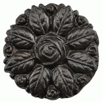 2 1/8 Inch Victorian Floral Rose Cabinet Knob (Black Bronze) COPPER MOUNTAIN HARDWARE