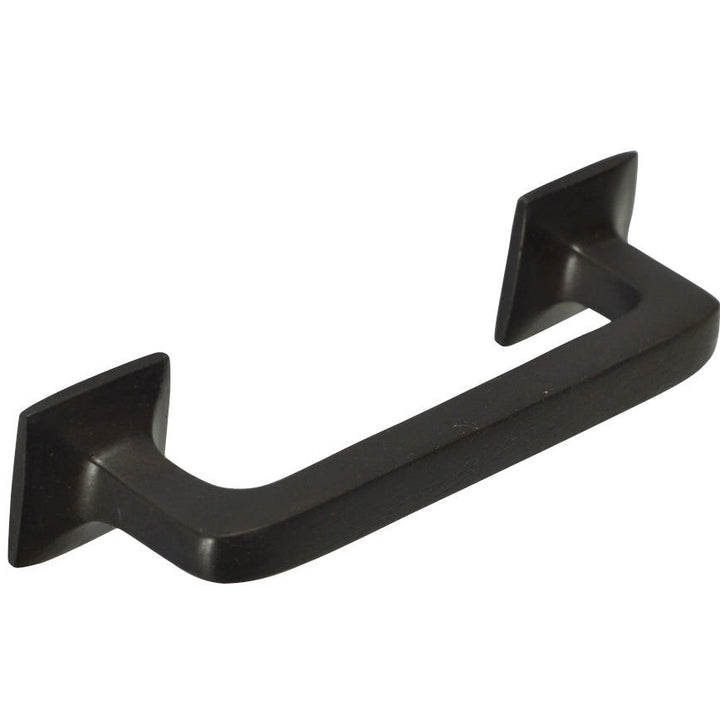 4 1/4 Inch Overall (3.25 Inch c-c) Solid Brass Square Traditional Pull (Black Bronze Finish) COPPER MOUNTAIN HARDWARE
