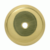 1 1/4 Inch Solid Brass Traditional Round Back Plate (Polished Brass Finish) COPPER MOUNTAIN HARDWARE