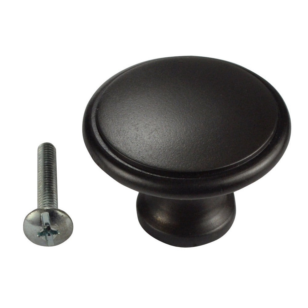 1 1/2 Inch Brass Flat Top Cabinet Knob (Black Bronze Finish) COPPER MOUNTAIN HARDWARE