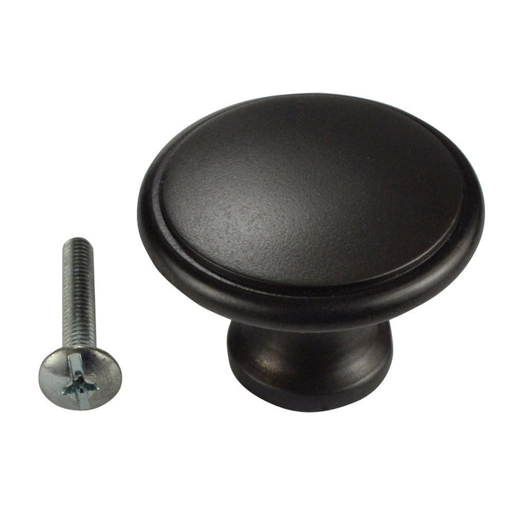 1 1/2 Inch Brass Flat Top Cabinet Knob (Black Bronze Finish) COPPER MOUNTAIN HARDWARE