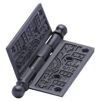 3 1/2 x 3 1/2 Inch Ball Tipped Victorian Solid Brass Hinge (Black Bronze Finish) COPPER MOUNTAIN HARDWARE
