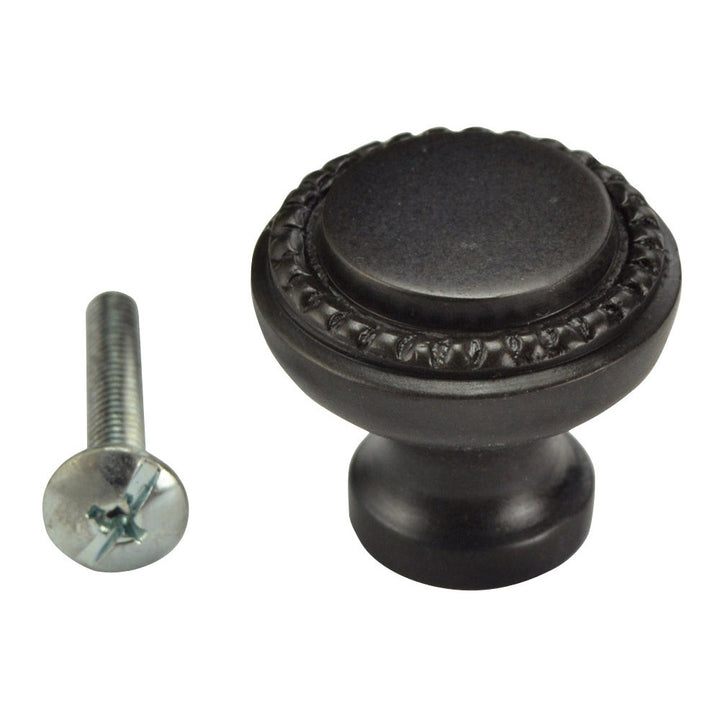 1 Inch Solid Brass Round Knob (Black Bronze Finish) COPPER MOUNTAIN HARDWARE