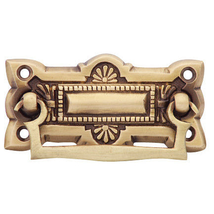 3 3/4 Inch (3 Inch c-c) Art Deco Solid Brass Drawer Pull