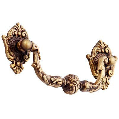 5 Inch Solid Brass Ornate Victorian Curve Bail Handle (Antique Brass Finish) COPPER MOUNTAIN HARDWARE