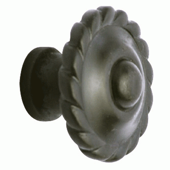 1 1/2 Inch Solid Brass Georgian Roped Knob (Black Bronze Finish) COPPER MOUNTAIN HARDWARE