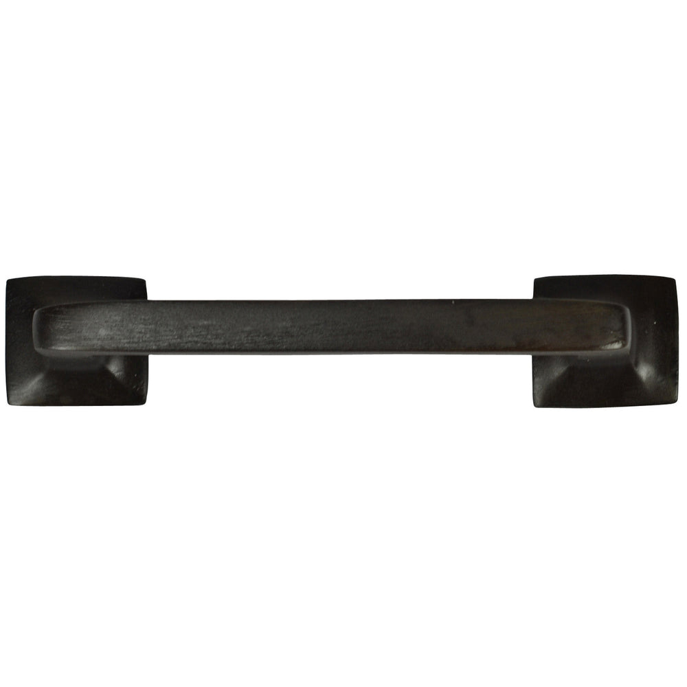 4 1/4 Inch Overall (3.25 Inch c-c) Solid Brass Square Traditional Pull (Black Bronze Finish) COPPER MOUNTAIN HARDWARE