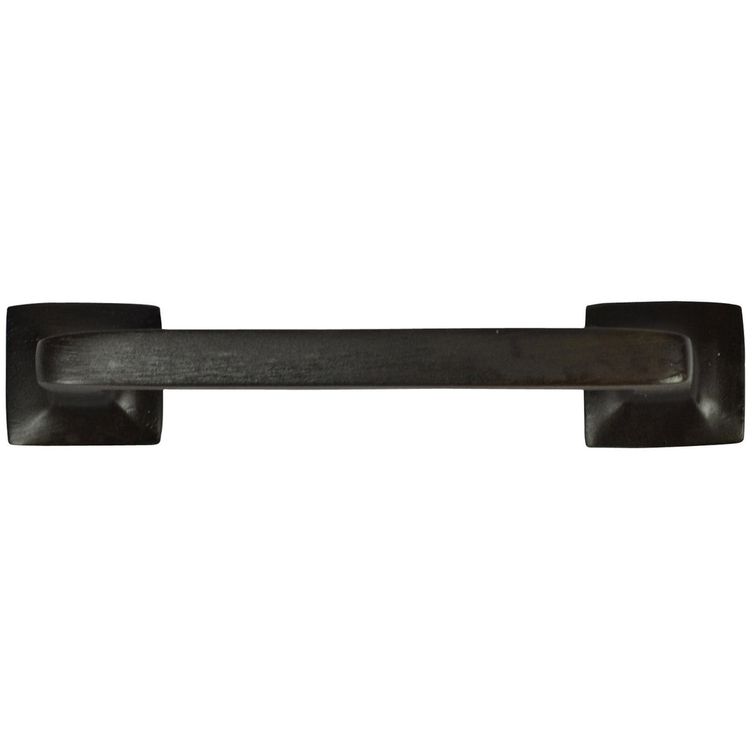 4 1/4 Inch Overall (3.25 Inch c-c) Solid Brass Square Traditional Pull (Black Bronze Finish) COPPER MOUNTAIN HARDWARE