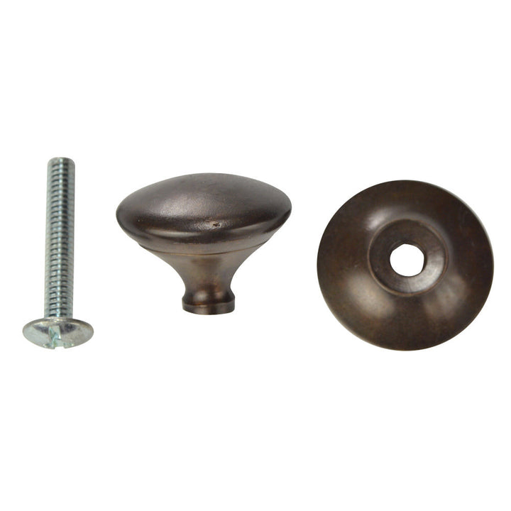 1 Inch Brass Round Cabinet Knob (Black Bronze Finish) COPPER MOUNTAIN HARDWARE