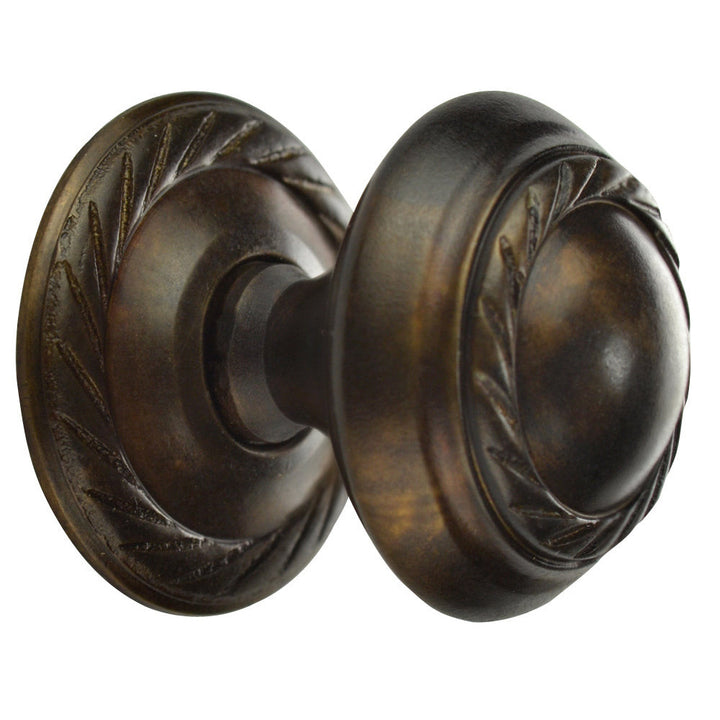 1 Inch Solid Brass Georgian Roped Round Knob Black Bronze Finish COPPER MOUNTAIN HARDWARE