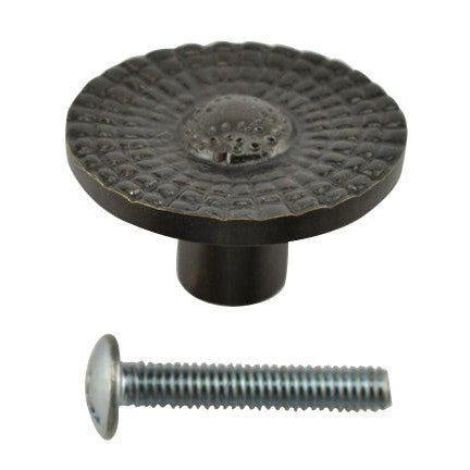 1 Inch Solid Brass Art Deco Style Round Knob (Black Bronze Finish) COPPER MOUNTAIN HARDWARE