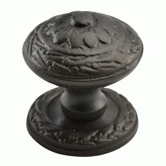 1 1/4 Inch Ornate Round Solid Brass Knob (Black Bronze Finish) COPPER MOUNTAIN HARDWARE