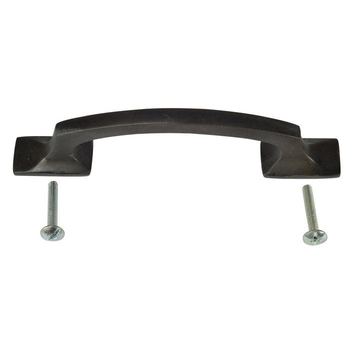 5 1/4 Inch Overall (3 3/4  Inch c-c) Traditional Solid Brass Pull (Black Bronze Finish) COPPER MOUNTAIN HARDWARE