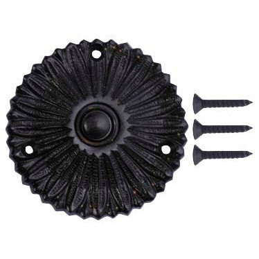Solid Brass Antique Flower Doorbell Push (Black Bronze Finish) COPPER MOUNTAIN HARDWARE