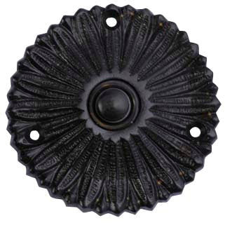 Solid Brass Antique Flower Doorbell Push (Black Bronze Finish) COPPER MOUNTAIN HARDWARE