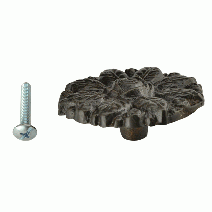 2 1/8 Inch Victorian Floral Rose Cabinet Knob (Black Bronze) COPPER MOUNTAIN HARDWARE