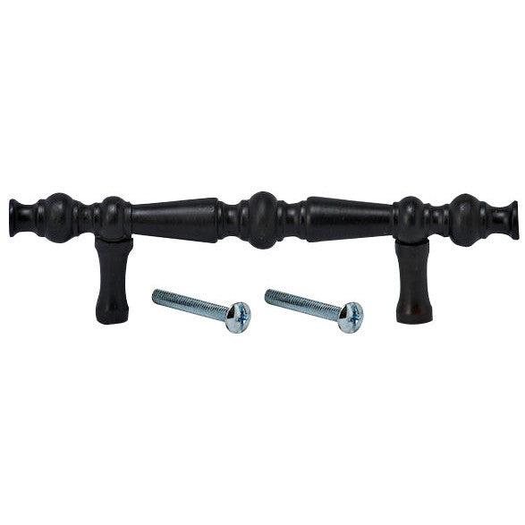 5 Inch Overall (3 Inch c-c) Solid Brass Victorian Pull (Black Bronze Finish) COPPER MOUNTAIN HARDWARE