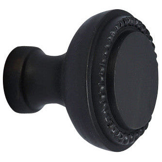 1 1/2 Inch Solid Brass Round Knob with Georgian Roped Border (Black Bronze) COPPER MOUNTAIN HARDWARE