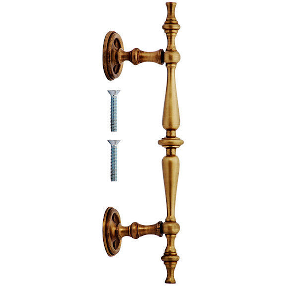9 1/2 Inch Solid Brass Large Victorian Pull (Antique Brass Finish) COPPER MOUNTAIN HARDWARE