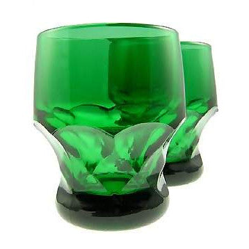 6 Ounce Emerald Green Glass Georgia Tumbler 3 1/4 Inch Tall - Set of Four COPPER MOUNTAIN HARDWARE