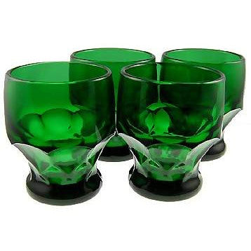 9 Ounce Emerald Green Glass Georgian Tumbler 4 Inch Tall - Set of Four COPPER MOUNTAIN HARDWARE