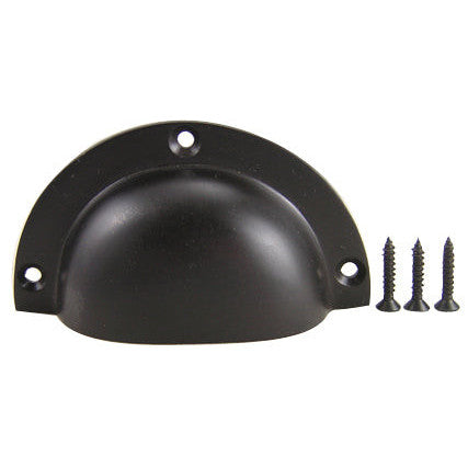 3 1/2 Inch Solid Brass Traditional Cup Pull (Black Bronze Finish) COPPER MOUNTAIN HARDWARE