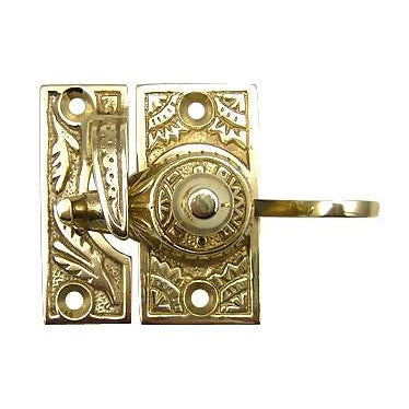 Oriental Pattern Solid Brass Sash Lock