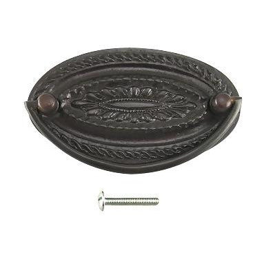 4 Inch Solid Brass Oval Drop Style Pull (Black Bronze Finish) COPPER MOUNTAIN HARDWARE