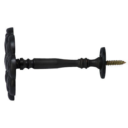 2 7/8 Inch Wide Solid Brass Curtain Tie Back - Large Flower Button