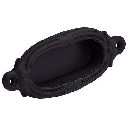 4 3/8 Inch Solid Brass Ribbon & Reed Door Pull (Black Bronze) COPPER MOUNTAIN HARDWARE