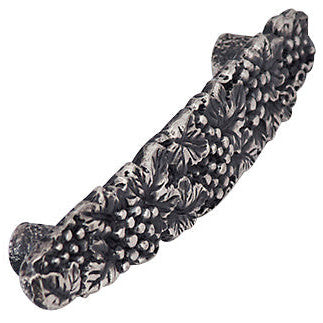 5 1/4 Inch (3 3/4 Inch c-c) Solid Pewter Antique Grapes And Vines Pull