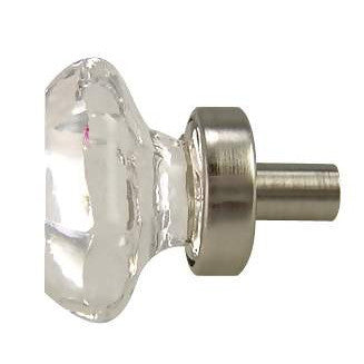 1 Inch Crystal Octagon Old Town Cabinet Knob (Satin Nickel Base) COPPER MOUNTAIN HARDWARE