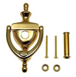 COPPER MOUNTAIN HARDWARE 6 Inch (3 7/8 Inch c-c) Solid Brass Traditional Knocker Polished Brass