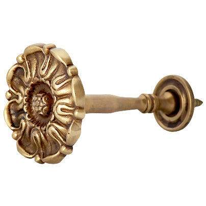 COPPER MOUNTAIN HARDWARE Vintage Style Floral Curtain Tie Back in Solid Brass