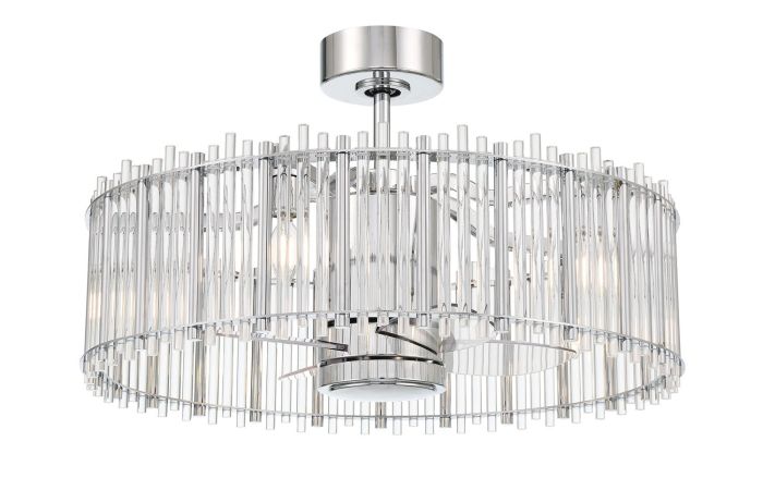 ##Antique Hardware## 24" Reveal in Chrome w/ Clear Acrylic Blades