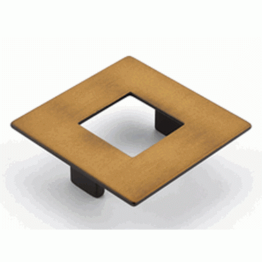 3 1/2 Inch (2.50 Inch c-c) Finestrino Square Pull (Burnished Bronze Finish) SCHAUB