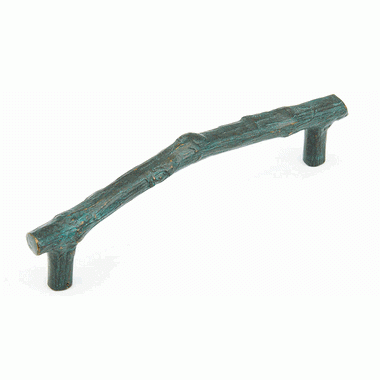 7 1/4 Inch (6 Inch c-c) Mountain Branch Pull (Verde Impale Finish) SCHAUB
