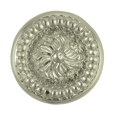 1 1/2 Inch Solid Brass Victorian Beaded Swirl Knob (Satin Nickel) COPPER MOUNTAIN HARDWARE