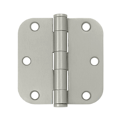 3 1/2 Inch x 3 1/2 Inch Heavy Duty Steel Hinge (Brushed Nickel Finish) DELTANA