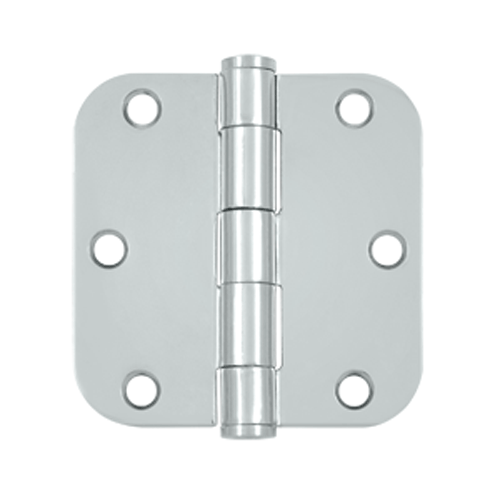 3 1/2 Inch x 3 1/2 Inch Heavy Duty Steel Hinge (Chrome Finish) DELTANA