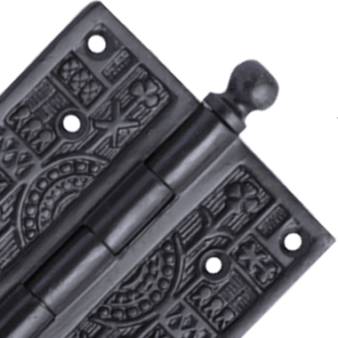 3 1/2 x 3 1/2 Inch Ball Tipped Victorian Solid Brass Hinge (Black Bronze Finish) COPPER MOUNTAIN HARDWARE