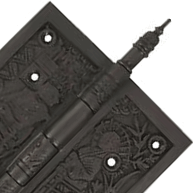 4 1/2 x 4 1/2 Inch Japanesque Style Ornate Solid Brass Hinge (Black Bronze Finish) COPPER MOUNTAIN HARDWARE