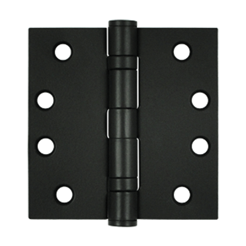 4 Inch x 4 Inch Ball Bearing Steel Hinge (Paint Black Finish) DELTANA