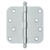 4 Inch x 4 Inch Ball Tip Steel Hinge (Chrome Finish) DELTANA