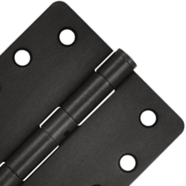 4 Inch x 4 Inch Non-Removable Pin Steel Hinge (1/4 Radius Corner, Oil Rubbed Bronze Finish) DELTANA