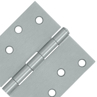 4 Inch x 4 Inch Square Corner Steel Hinge (Brushed Chrome Finish) DELTANA