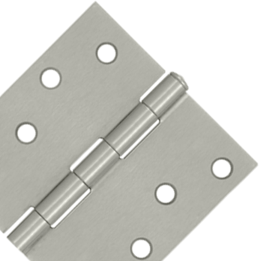 4 Inch x 4 Inch Square Corner Steel Hinge (Brushed Nickel Finish) DELTANA