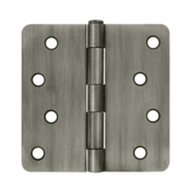 4 Inch x 4 Inch Steel Hinge (1/4 Radius Corner, Antique Nickel Finish) DELTANA