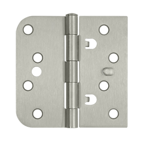 4 Inch x 4 Inch Steel Hinge (5/8 Radius x Square Corner, Brushed Nickel Finish) DELTANA